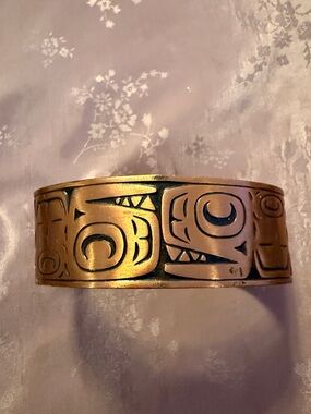 Copper native American cuff bracelet
